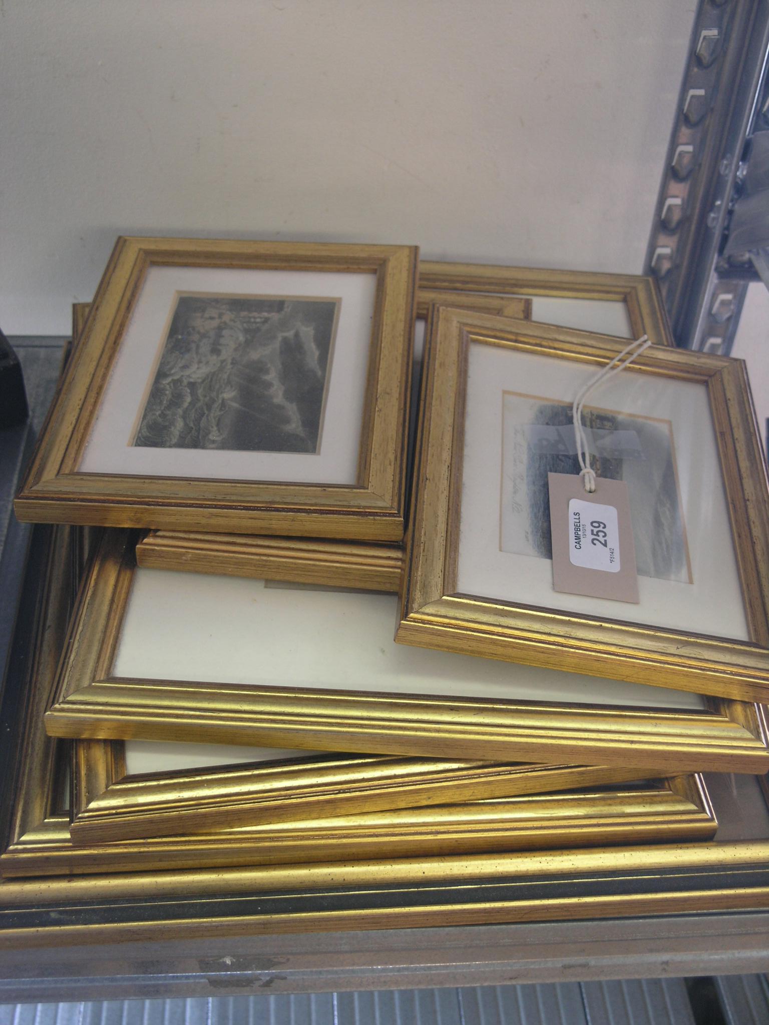 Seven Victorian engravings of Brighton, named views with hand-coloured detail, framed