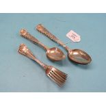 A set of Tiffany Sterling cutlery, six dessert forks, six dessert spoons, two serving spoons,