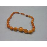 An amber bead necklace