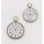 Vacheron, due orologi da tasca,  con cassa in oro giallo, diametro 38mm e 33 mm. Danni Starting