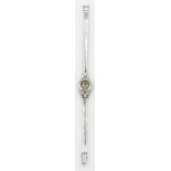 Jaeger le Coultre, orologio da polso per signora,  montato in oro bianco 750/1000 con diamanti