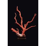 An hand-worked coral branch, China, Qing Dynasty, late 19th century gr. 886 lordi, cm 37x32 Starting