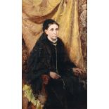 Domenico Morelli (Napoli 1826-1901), ambito di, Ritratto di anziana donna olio su tela, cm 126x78