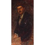 Lino Selvatico (Padova 1872 - Treviso 1924), attribuito a, Figura maschile, 1920 olio su tela, cm