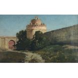 Alberto Pasini (Busseto 1826 - Cavoretto 1899), Fortificazione olio su tela, cm 25x40, firmato in