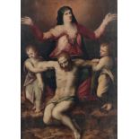 Scuola Toscana della dine del XVI secolo, Cristo Deposto olio su tavola, cm 64,5x90