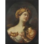 Scuola Emiliana del XVIII secolo, Donna con turbante olio su tela, cm 63x48