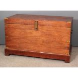 A 19th Century brass bound mahogany blanket chest/cellaret with tin lined interior and with carrying