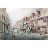 After Thomas Sidney Cooper (1803-1902) - Watercolour - Stagecoach outside the George & Dragon Inn,