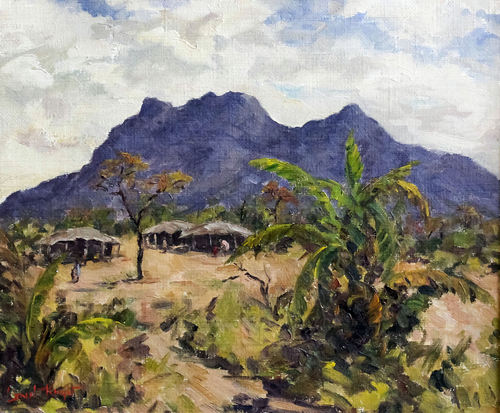 Ernest Knight (1915-1995) - Oil painting - "Zomba Mountain, Nyasaland", 18ins x 22ins, signed, in - Image 2 of 2