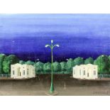 Jacques Rouvez (20th Century Belgian) - Oil painting - Entrance to "Bois de la Cambre", 12ins x 15.