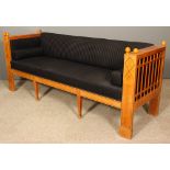 An early 20th Century Scandinavian beechwood three seat settee of "Biedermeier" design with