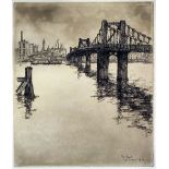 Eugene Bejot (1867-1931) - Etching - "Londres 1902", 7.5ins x 6.125ins, signed in plate, and Leon