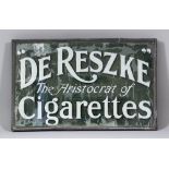 Early 20th Century double sided glass advertising sign - "De Reszke - The Aristocrat of Cigarettes",