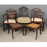 A pair of George IV rosewood occasional chairs with rope pattern crest rails, cane panelled seats