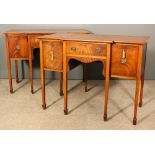 Two similar mahogany break-front sideboards of Georgian design, each fitted central drawer flanked