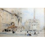 William Walcot (1874-1943) - Watercolour - "The Spanish Steps, Rome", 22ins x 33.75ins, signed and