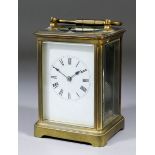 An early 20th Century French carriage clock by R. & Co, Paris, the white enamelled dial with Roman