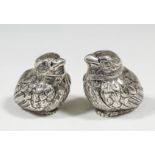 Two Edward VII silver "Chick" pattern pepperettes, each 1.75ins high, by William Hornby, London 1902