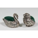 An Edward VII silver "Chick" pattern pincushion, 1.75ins high by Sampson & Morden, Sheffield 1905,