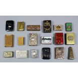 A Chinese copper and cloisonne enamel rectangular matchbox cover, 54mm x 22mm, a ditto Chinese