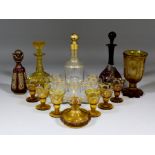 A small quantity of 19th and 20th Century English and European glassware, including - deeply cut