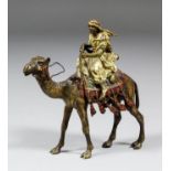 A late 19th/early 20th Century Austrian cold painted bronze figure by Franz Bergman of an Arab