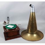 An early 20th Century Swiss made horn gramophone with Swiss made AX motor and Meltrope sound box, in