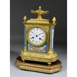 A 19th Century French ormolu and porcelain mounted mantel clock by J.B.D., No. 34056, retailed by