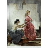 William Russell Flint (1880-1969) - Limited edition coloured print - Two models - Interior of a