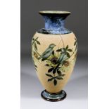 A late 19th/early 20th Century Doulton Lambeth stoneware vase decorated by Florence Barlow with