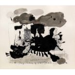 Werner Schreib (1925-1969) - Ink and wash drawing - Abstract, 9.75ins x 11.5ins, initialled and