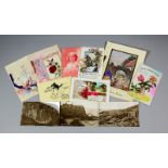 A small collection of early 20th Century Christmas and birthday greetings cards, and others, and