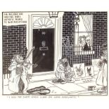 Stanley Franklin (1930-2004) - Three pen and ink cartoons - "The Wilsons are inviting more