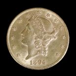 A United States of America 1894 "Liberty Head" gold Twenty Dollar piece