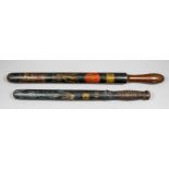 A George III turned wood and painted truncheon decorated in gilt with crowned "G.R.", No. 89 and "