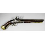 A good late 18th Century British 'Long Sea Service' flintlock pistol, the barrel measuring 12ins