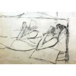 Jehan Daly (1918-2001) - Pencil drawing - Jacqueline reclining, 8.75ins x 12.5ins, signed, with