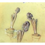 Jehan Daly (1918-2001) - Pastel on buff paper - Study of hyacinths, 10.75ins square, signed (