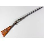 A 12 bore side by side shotgun by Hollis, Bently & Playfair of London and Birmingham, 31ins blued