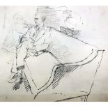 Jehan Daly (1918-2001) - Pencil drawing - "Head of Design Department St. Martins" - portrait of a