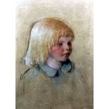 Jehan Daly (1918-2001) - Coloured pastel on buff paper - Shoulder length portrait of a young boy