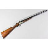 A 12 bore side by side shotgun Kestrel, 27.5ins blued barrels, serial no. 260042, bright box lock