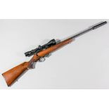 A C Z 452 American bolt action rifle, .17 HMR calibre, Serial No. A166614, bright blacked metal