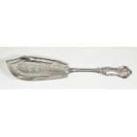 A William IV silver fish slice with shaped and moulded terminal by William Eaton, London 1835 (