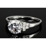 A modern platinum mounted diamond solitaire ring, the brilliant cut stone approximately 1.25ct