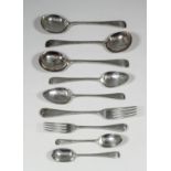 A set of six George V silver Old English pattern soup spoons by Cooper Brothers & Sons Ltd,