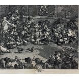 After William Hogarth (1697-1764) - Engraving - "Pit Ticket. Rural Sport", 12ins x 14.75ins, in