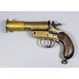 A First World War bronze signal pistol No 40873 by Webley & Scott Ltd (dated 1916) with