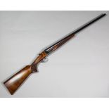 A good 20 bore side by side box lock shotgun by Webley & Scott, Serial No. TRJ 0321, the 28ins blued